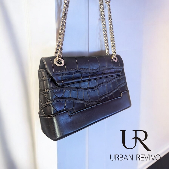 NWOT Urban Revivo Croc Embossed Crossbody Purse - Picture 3 of 5